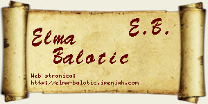 Elma Balotić vizit kartica